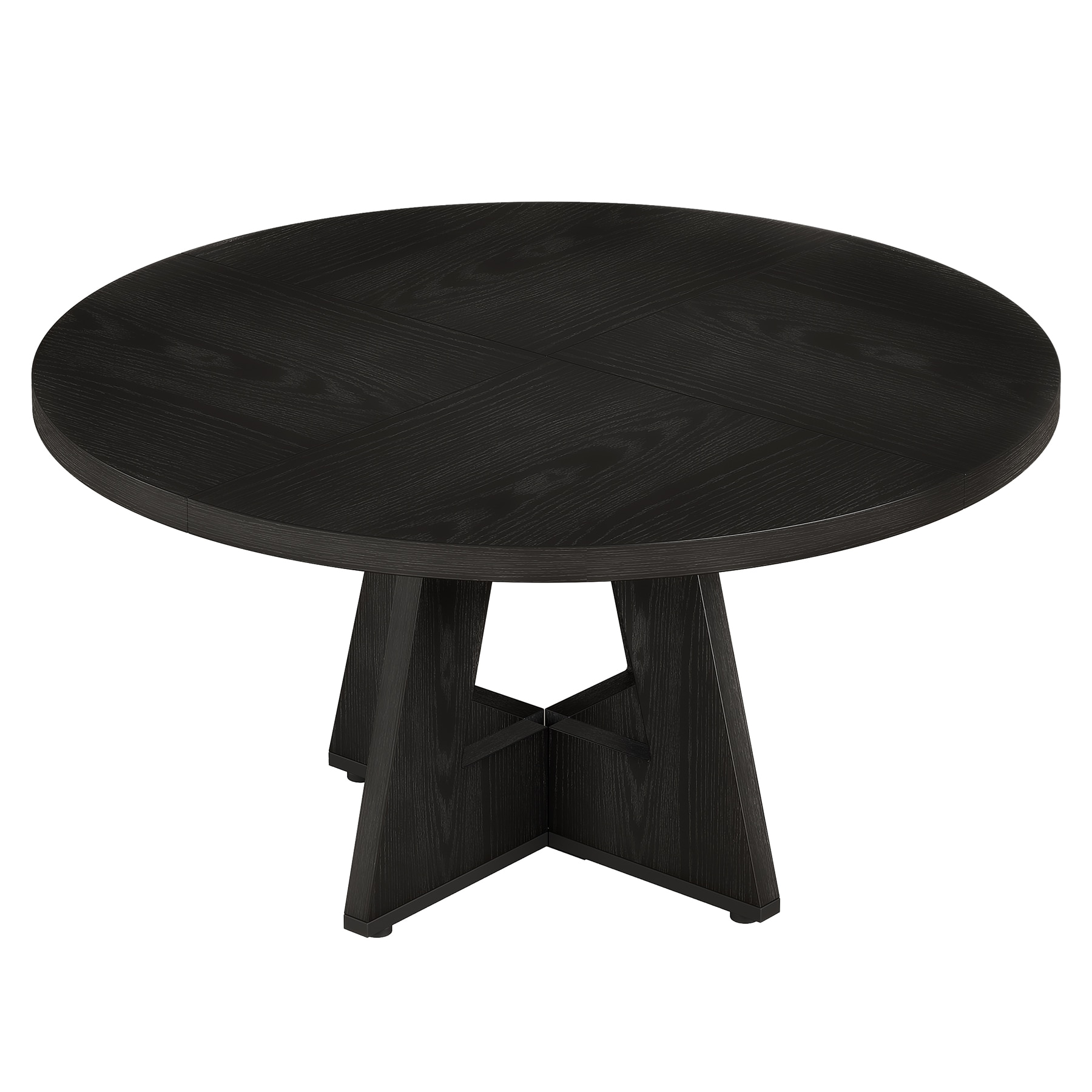 Round Dining Table For 4, 47" Wooden Kitchen Table Farmhouse Dinner Table_voghion.com
